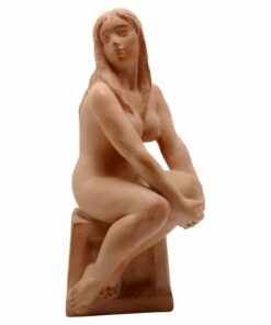 Kelemen Kristóf terrakotta akt szobor, 1973