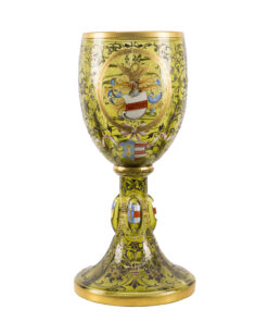 Hatalmas Böhmen üveg serleg 31cm