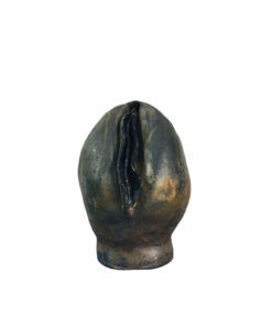 Vintage Absztrakt Fekete Mázas Kerámia Váza, Gruber