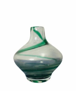 Mid Century  Spirális Díszítésű Üveg Váza, 1970's