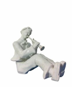 Art deco fehér mázas kerámia szobor