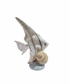 Gyöngyház mázas Drasche porcelán hal szobor
