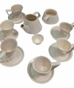 Design fehér kerámia kávés / capuccinos készlet, 1980's