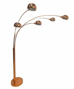 Vintage rosegold ötágú design állólámpa, rezezett testtel, E14