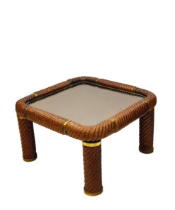 Olasz design kerámia és sárgaréz asztal, Tommaso Barbi, 1960's