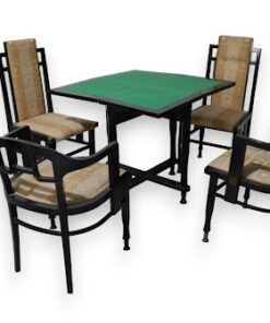 Szecessziós szalongarnitúra , játékasztal 4db székkel