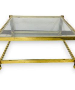 Art deco stílusú üveglapos, két szintes dohányzóasztal