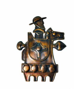 Iparművész dombormű, kalapált réz Don Quijote fali dekoráció