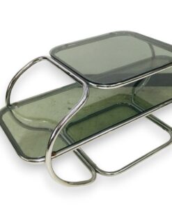 Krómvázas olasz design virágtartó asztal