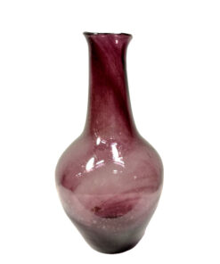 Mályva színű nagyméretű buborékos fújtüveg design váza