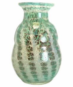 Muranoi üveg váza arany lapokkal díszítve