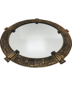 Mid century Iparművész bronzírozott design tükör