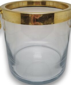 1960-as évek Hollywood Regency elegáns aranyozott sárgaréz és üveg pezsgőhűtő