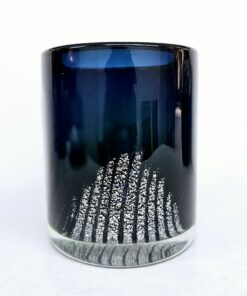 František Vízner cseh üveg váza ezüst díszítéssel