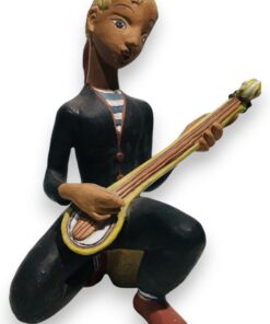 Kovács Margit kerámia. Fiú mandolinnal. 20cm.