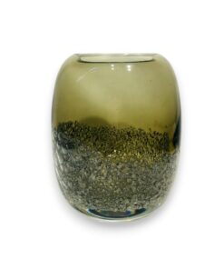 Ezüst lapokkal díszített Muranoi fújt üveg váza