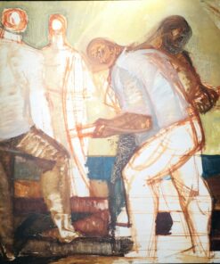 Csavlek András: Munkások c. olaj festmény