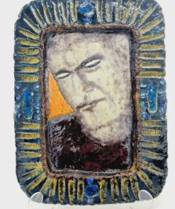 Különleges üvegtechnika mázzal készült kerámia fali relief