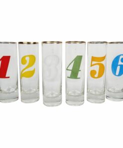 6 személyes számozott vintage pohár készlet