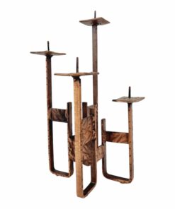 Brutalista réz iparművész gyertyatartó