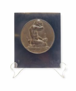 Rudolf Schmidt bánkódó kisfíú szecessziós relief