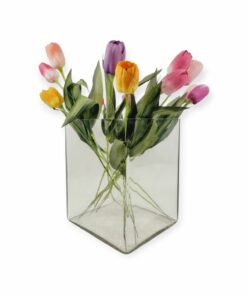 Nagyméretű art deco fújtüveg kocka váza