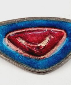 Zománcozott vintage bross bronzból, stilizált madár mintával