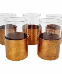 Iparművész címeres pohárkészlet réz foglalatban