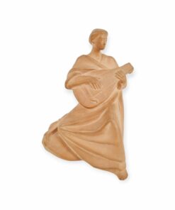 Terrakotta zenélő hölgy szobor