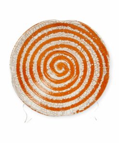 Gorka Géza narancssárga spirál mintás kerámia dísztál