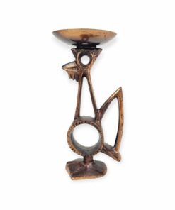 Bronz iparművész kakas gyertyatartó