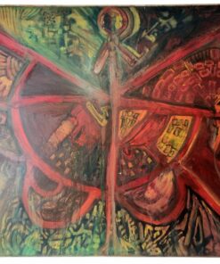 Ismeretlen alkotó: Kompozíció c. nagyméretű olaj festmény