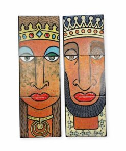 Király és királyné páros kerámia falikép