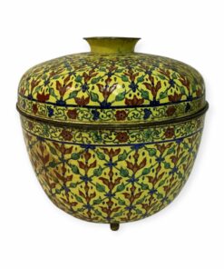 XIX. századi nagyméretű Kínai zománc fedeles tároló doboz