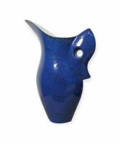 Királykék stílizált modern vintage kerámia váza, 1970's/1980's