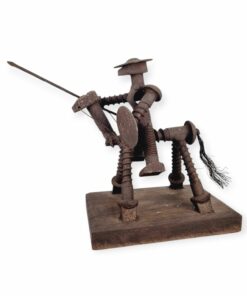 Indusztriális vintage vas Don Quijote szobor