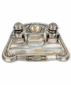 Ezüstözött szecessziós tintatartó