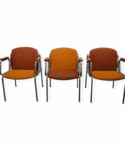 6db vintage krómvázas kárpitozott design szék