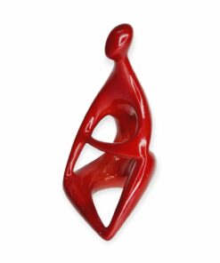 Török János: Gondolkodó - ökörvér mázas Zsolnay porcelán szobor