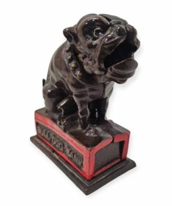 Vintage vas bulldog kutya persely