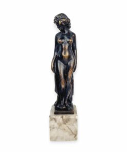 Szecessziós bronz női akt szobor, 1891