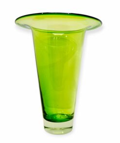 Vintage Schott Zwiesel nagyméretű neonzöld design váza