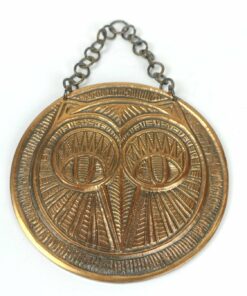 Iparművész bagyoly mintás réz falidísz