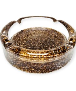 Olasz üveg hamutartó bronz betéttel