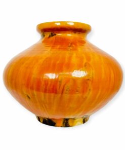 Janáky Viktor vintage narancssárga gömb váza