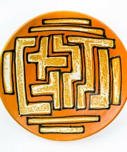 Modern skandináv geometrikus mitázatú kerámia falidekoráció, 1970's