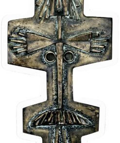 Percz János (1920-2000): Kócos lány, falidísz, bronzírozott réz