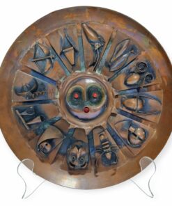 Bolba Henrik horoszkópos vörösréz dísztál