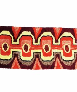 Mid-century Modern piros, sárga faliszőnyeg pár, 1960's/70's