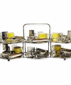 Art deco ezüstözött kávéházi dohányzó készlet tartó